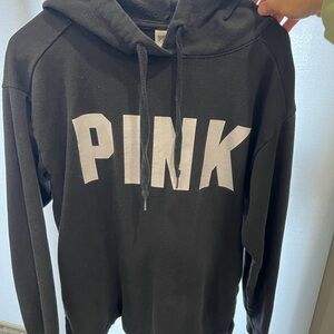 PINK Victoria's Secret Black Hoodie Sweater Size Small